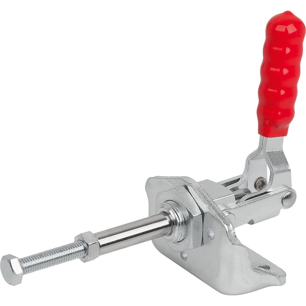 Push-Pull Clamp Standard, With Mounting Bracket, F2=2000, Steel Galvanized, Comp:Plastic Comp:Red
